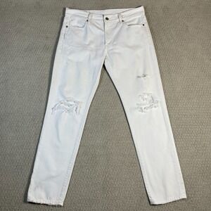 Polo Ralph Lauren Astor Slim Boyfriend White Distressed Ripped Jeans Size 28